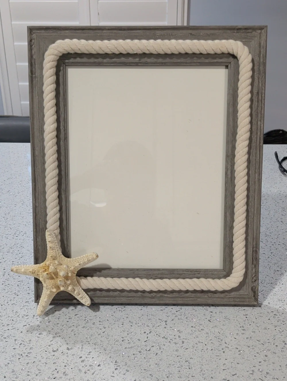 Coastal Rope Accent 8x10 Picture Frame in Cream and Gray
